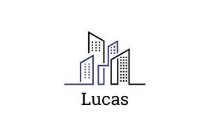 blue and black buildings with Lucas writen below them to represent the area we serve
