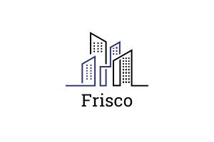 blue and black buildings with Frisco writen below them to represent the area we serve